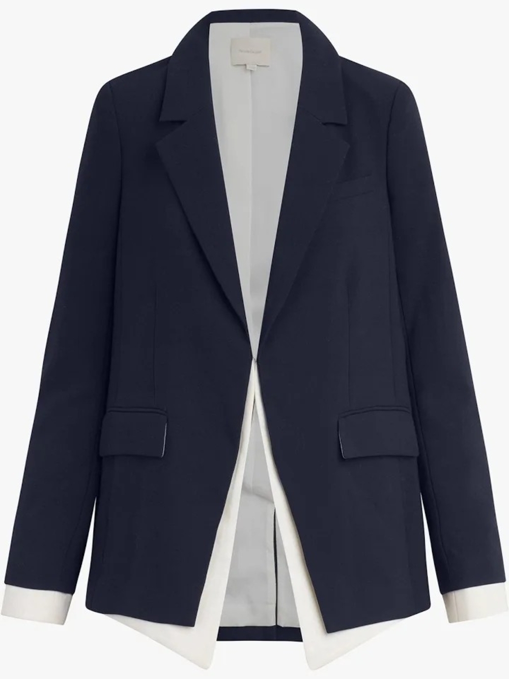Favorite Daughter Kelly Blazer - Navy with Cream Contrast Trim